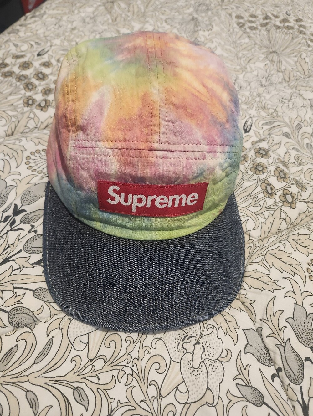 Supreme Tie-Dye Cap with Denim Brim - Multicolor